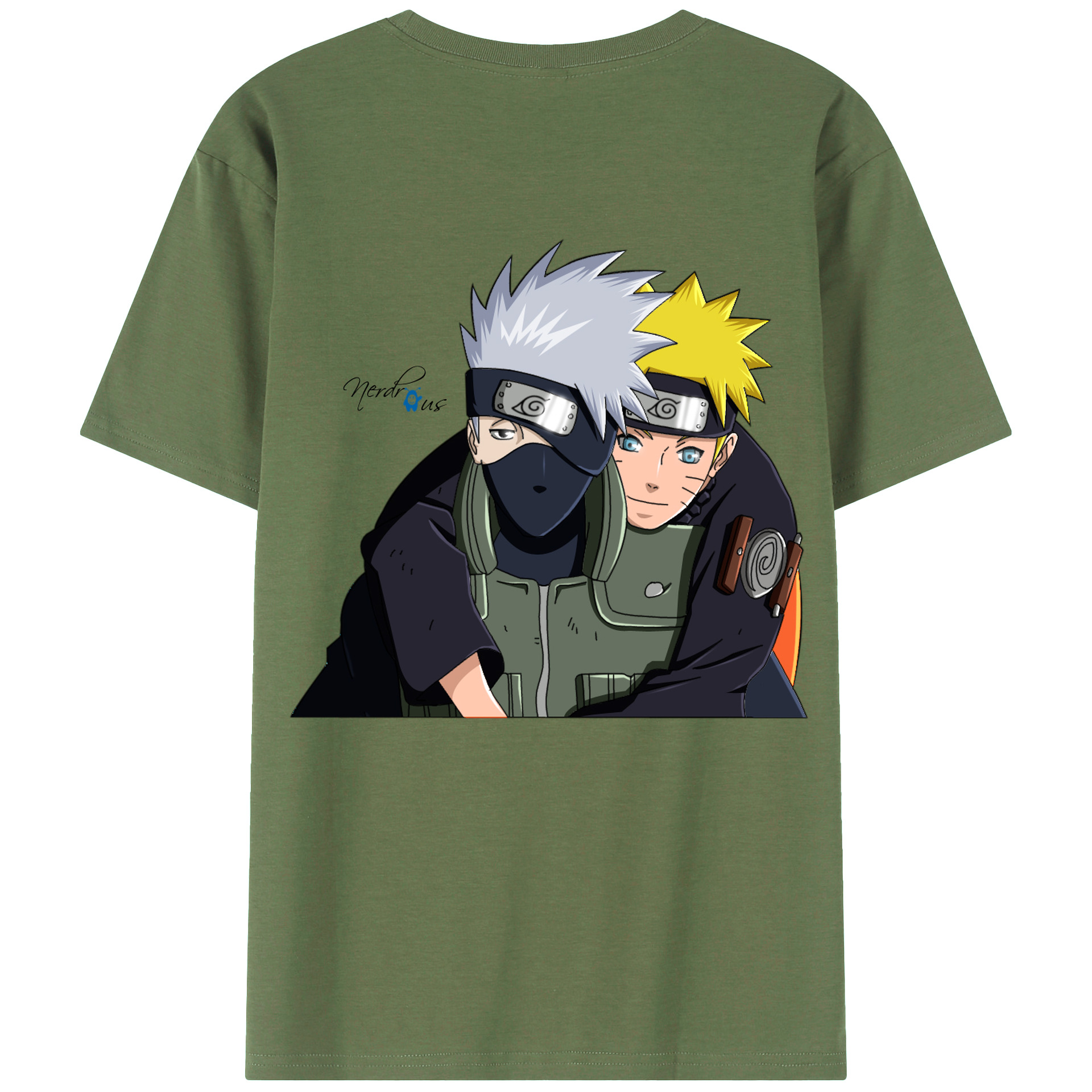 （画像用） NARUTO -ナルト- はたけ カカシ Hatake Kakashi 綿100％ メンズ半袖Tシャツ（バックプリント） 通気性